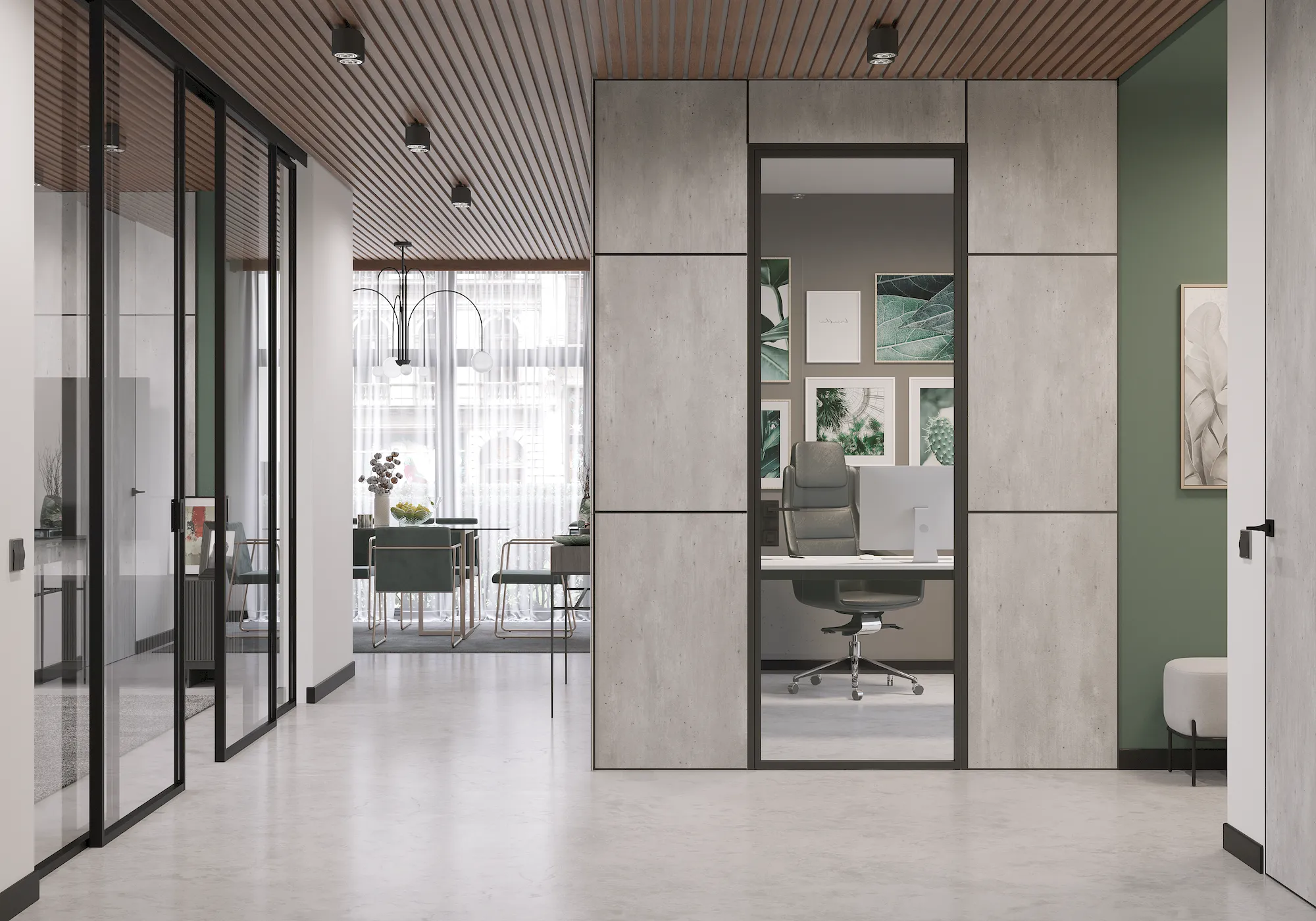 Алюминиевая дверь MINOLI 4 в интерьере